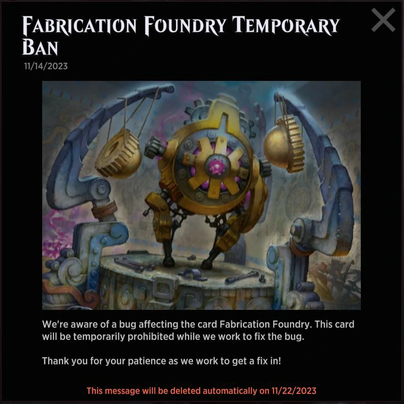 Fabrication Foundry-bug-in-arena