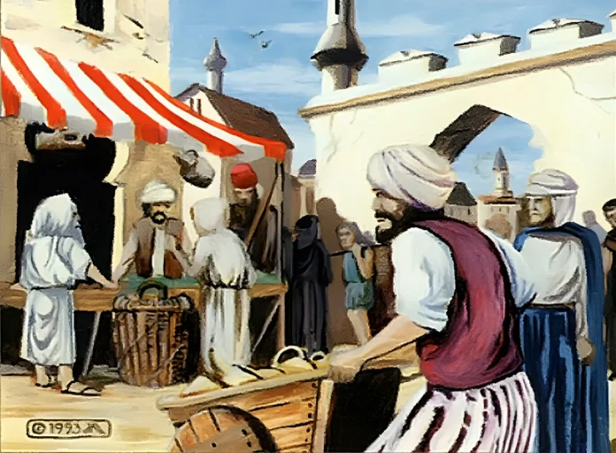 Bazaar of Baghdad (Arabian Nights) - art by Jeff A. Menges