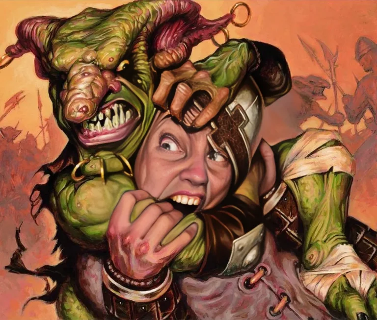 Goblin Piledriver (Onslaught) - art by Matt Cavotta