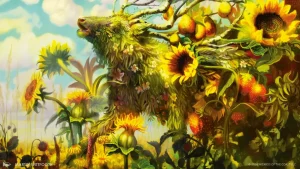 Beza, the Bounding Spring (Bloomburrow) - art by Martin Wittfooth