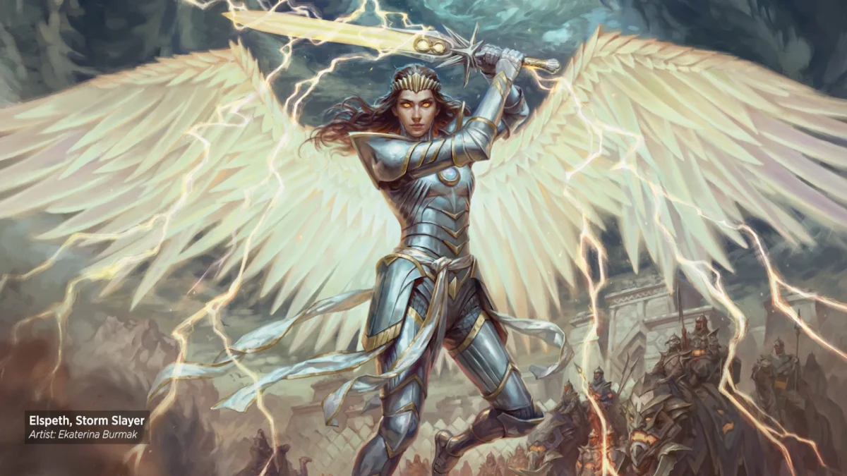 Elspeth, Storm Slayer (Tarkir: Dragonstorm) - art by Ekaterina Burmak