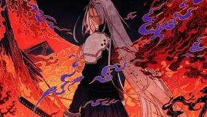 Nibelheim Aflame (Final Fantasy) - art by Karasuba Rindo