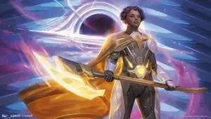Haliya, Guided by Light (Edge of Eternities) - art by Kieran Yanner
