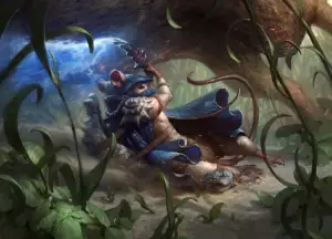 Azure Beastbinder (Bloomburrow) - art by Adam Paquette