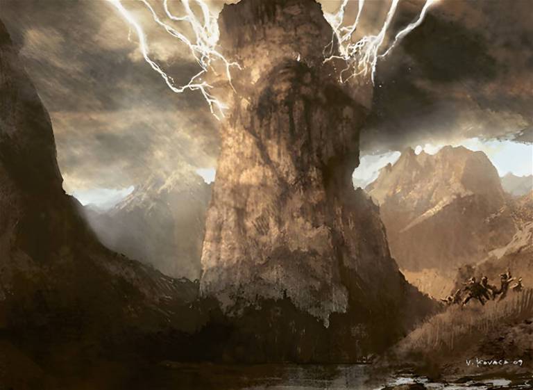 Burst Lightning (Zendikar) - art by Vance Kovacs