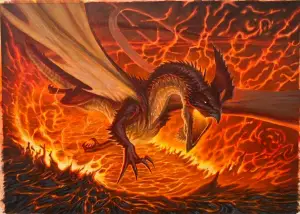 Magmatic Hellkite (Tarkir Dragonstorm) - art by Tyler Walpole