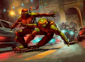 Raph & Mikey, Troublemakers (Teenage Mutant Ninja Turtles) - art by Aaron J. Riley