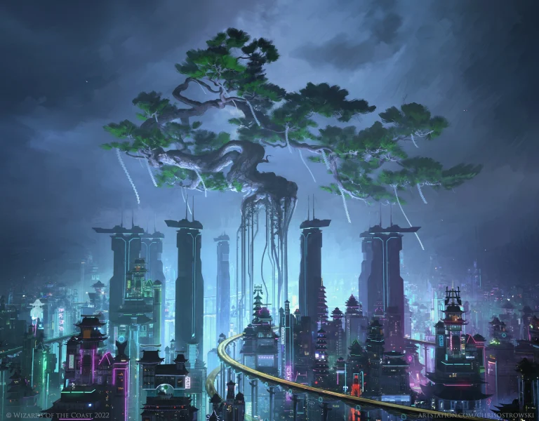 Boseiju, Who Endures (Kamigawa Neon Dynasty) art by Chris Ostrowski