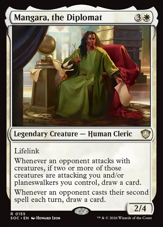 Estas cartas budget ayudan a que el blanco deje de quedarse sin mano en Commander. 5 soc 155 mangara the diplomat