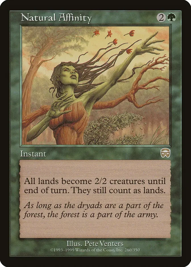 Natural Affinity en Commander: el instant verde que convierte todas las tierras en criaturas y desbloquea combos salvajes. 2 mmq 260 natural affinity