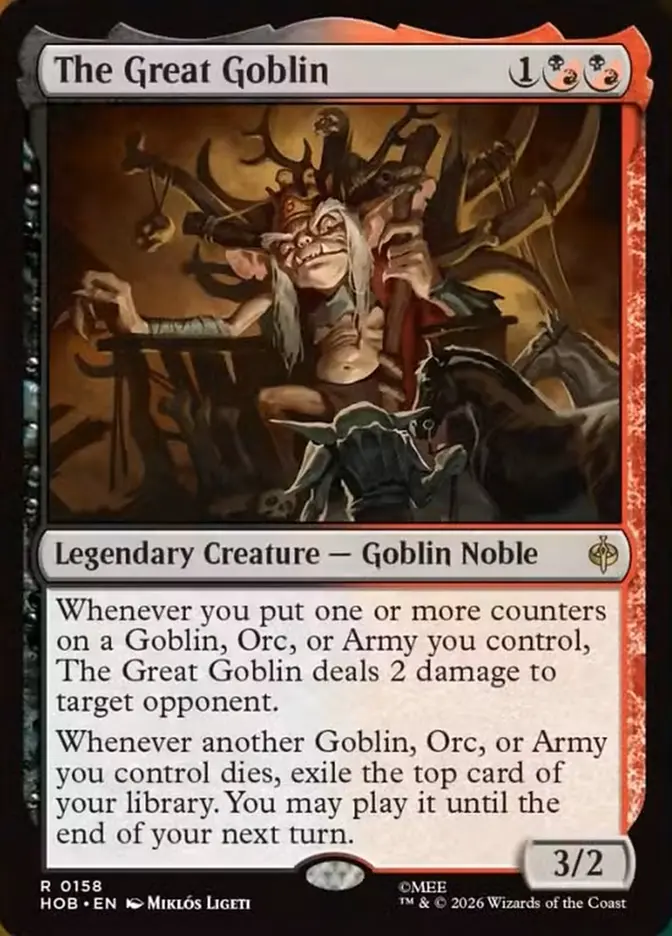 The Great Goblin: el nuevo comandante de The Hobbit que convierte cada goblin muerto en cartas, daño y combos infinitos. 2 hob 158 the great goblin