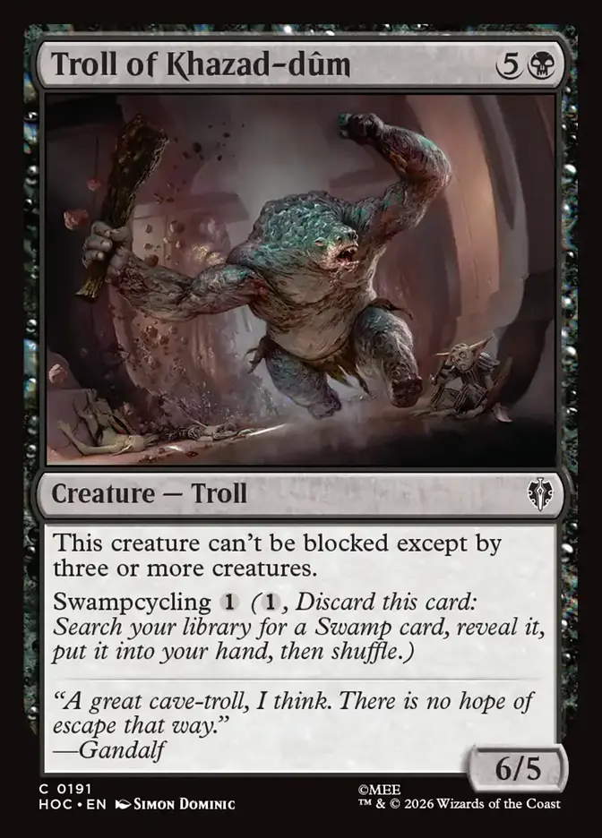 hoc 191 troll of khazad dum