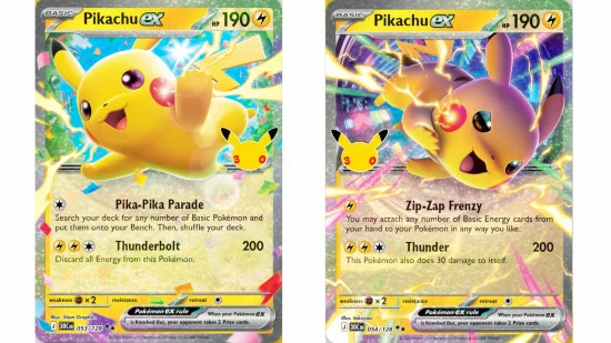 Pokémon 30th Celebration recupera el diseño clásico de Pikachu creado por Ken Sugimori. 4 pikachu day and night 550x309