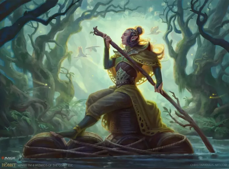 Elven Raft Steerer (The Hobbit) art by Christina Kraus