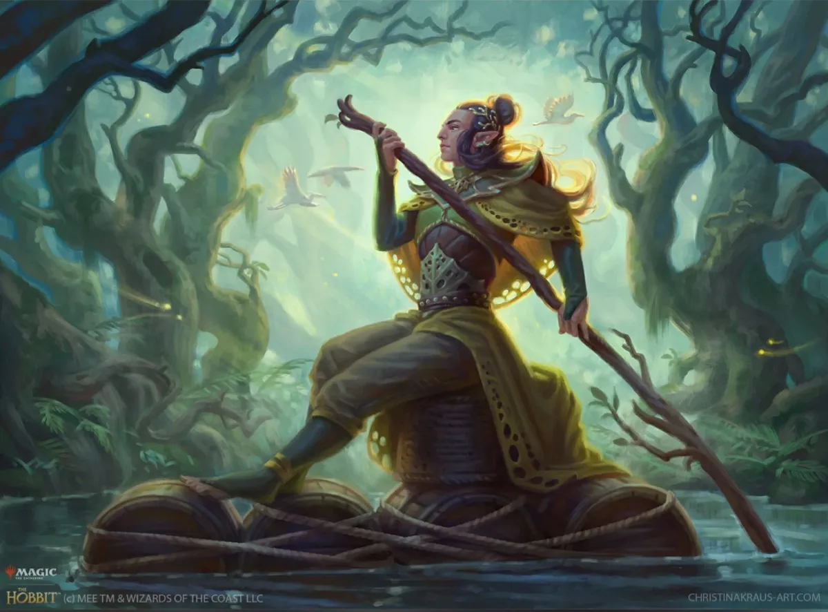 Elven Raft Steerer (The Hobbit) art by Christina Kraus