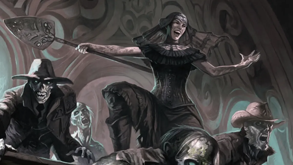 MTG Lively Dirge Outlaws of Thunder Junction Art by Warren Mahy