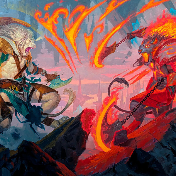 Ajani Unrelenting (Reality Fracture) art by Tyler Jacobson