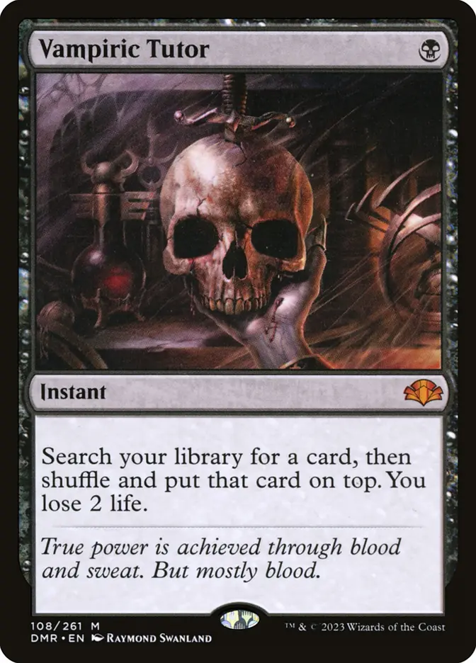 Q, Your Illustrious Host: el comandante de cinco colores que lanza hechizos gratis con hadas. 6 dmr 108 vampiric tutor